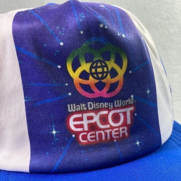 Walt Disney World Epcot Center Vintage Snapback Hat Unisex OSFA Blue Trucker Vtg - Picture 9 of 11